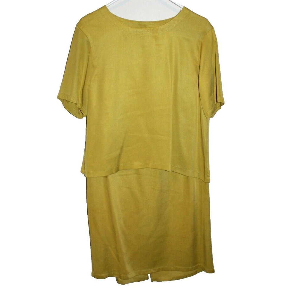 Click By Color Me Cotton Shirt & Skirt  Set Outfit Size Small S Chartreuse Green
